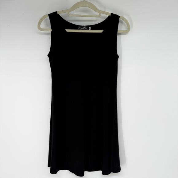 Sympli Tank Top Tunic Womens 6 Black Knit Stretchy Layering Lagenlook Flowy - Picture 1 of 6